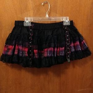 Hot Topic Tripp NYC Purple Pink Black Mini Skirt